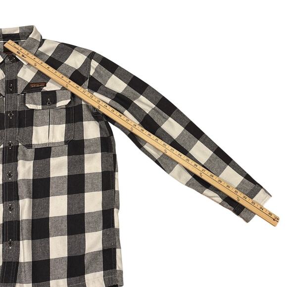 Patagonia Farriers Work Shirt Mens Sz Medium Buffalo Plaid Hemp Blend Button Up - Picture 10 of 10